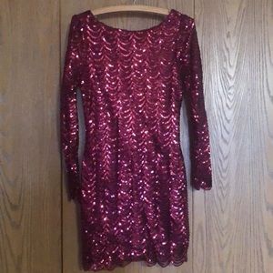 NWOT, Cranberry Charlotte Russe Sequined Party Dress, Size Small, Never worn